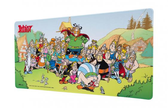 Bild på musmatta Asterix och Obelix XL i färgerna Röd, Grön, Svart och Blå från Asterix and Obelix mot vit bakgrund.