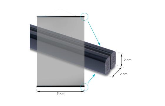 Bild på musmattaMagnetisk hängare till posters 61,5 cm i färgen Svart.