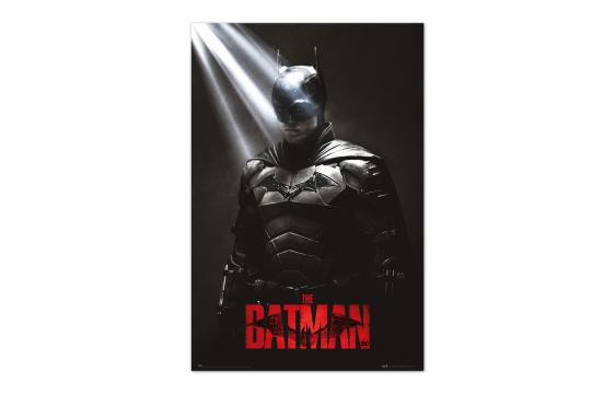 Bild på musmatta Poster Batman I am the shadows i färgen Svart, Röd från DC Comics mot vit bakgrund.